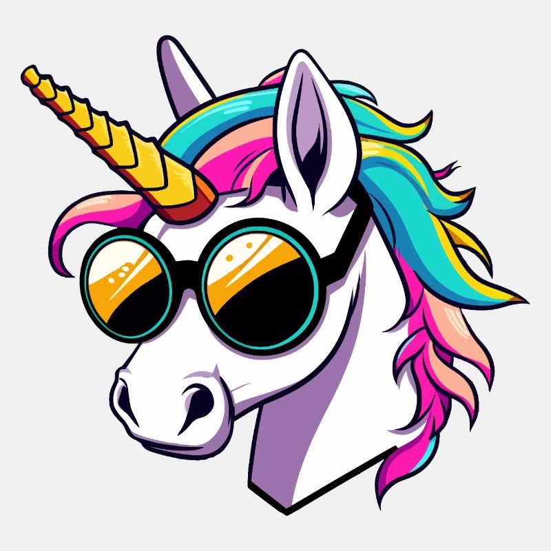 Einhorn mit Sonnenbrille