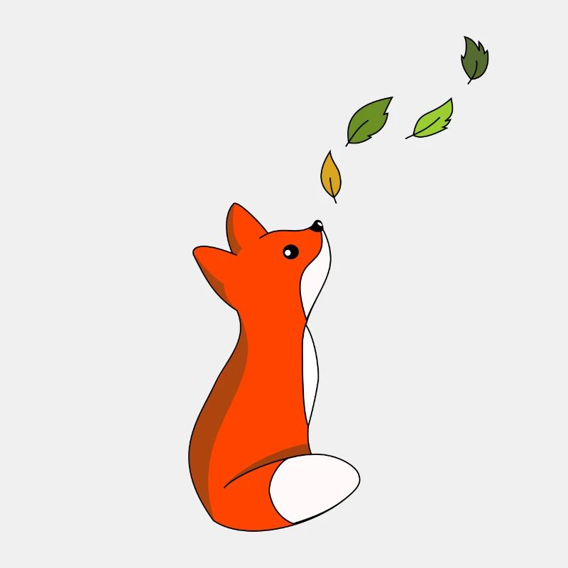 Fuchs mit Blätter