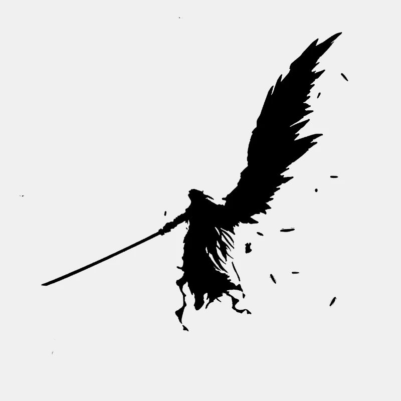 Fantasy Langschwert Engel schwarz