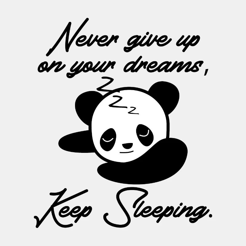 N'abandonne pas tes rêves, continue de dormir panda