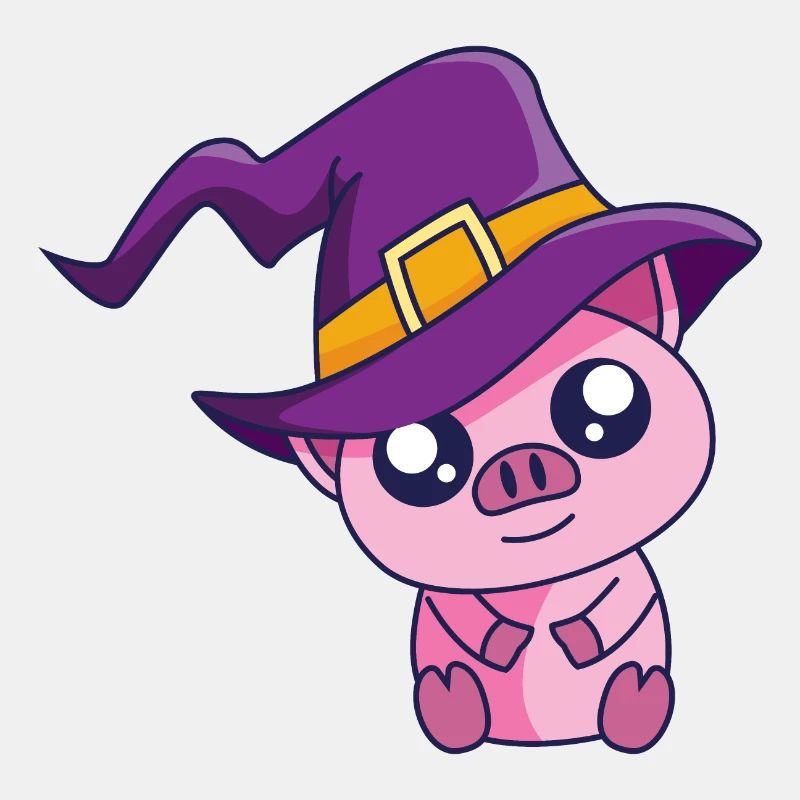 Zauber Schweinchen Hexenhut Halloween