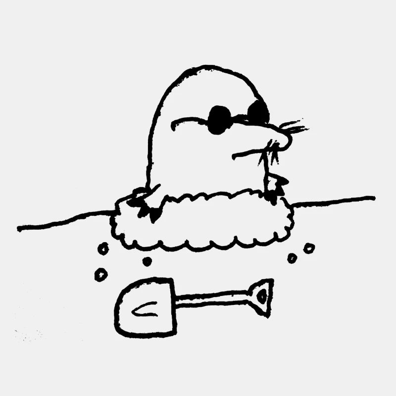 Comic Maulwurf mit Schaufel