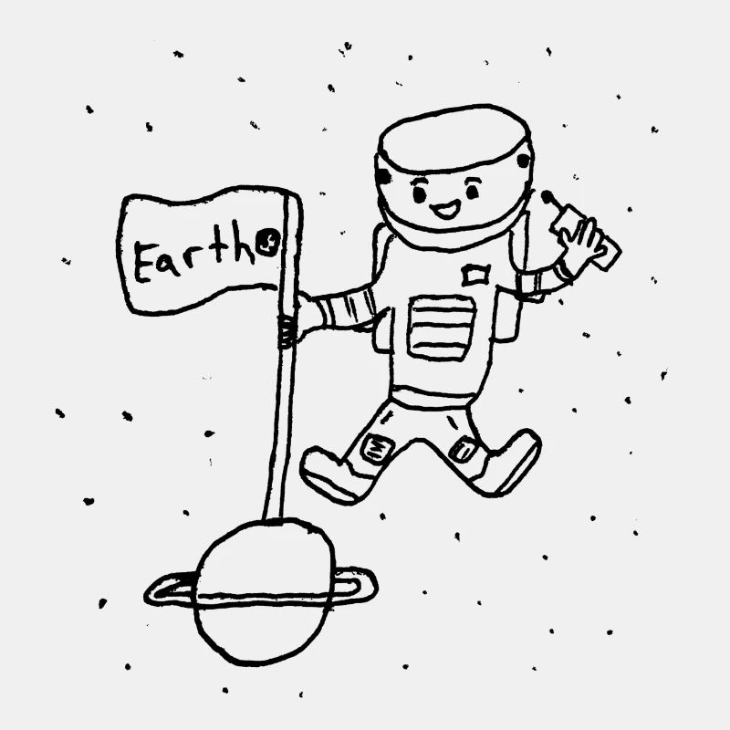 Comic astronaute dans l'espace