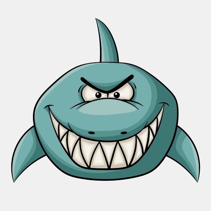 Méchant requin souriant