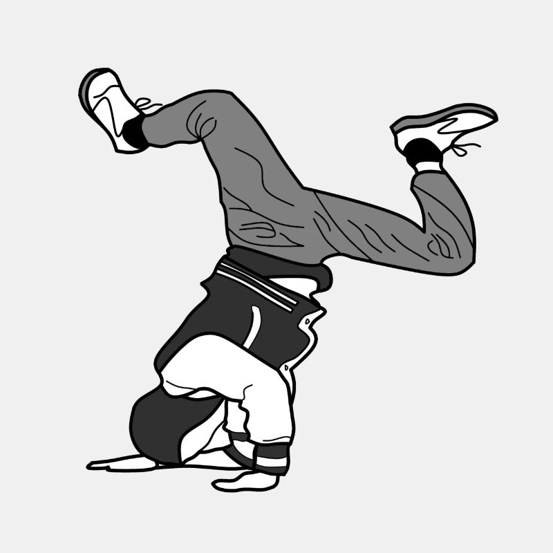 B Boy B-Boy Elbow Freeze in graustufen Breakdance