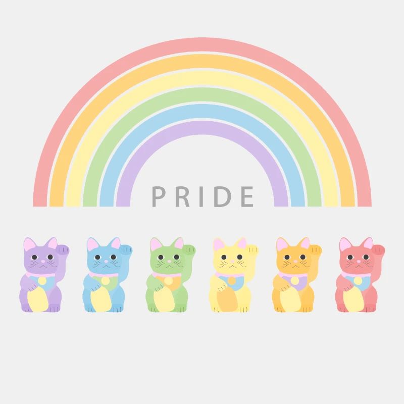 Winkekatze Regenbogen Pride Month