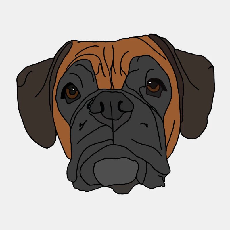 Conception de visage de chien boxer