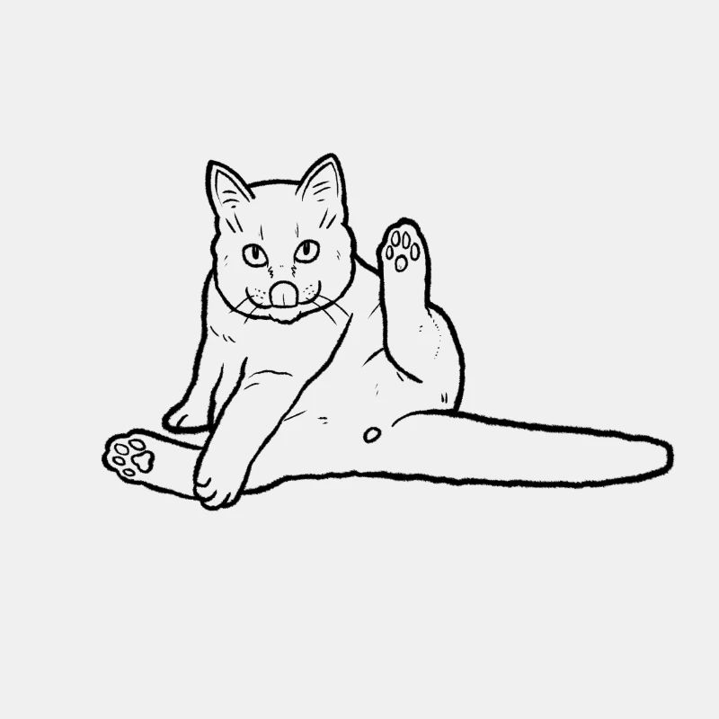 Katze leckt Hintern