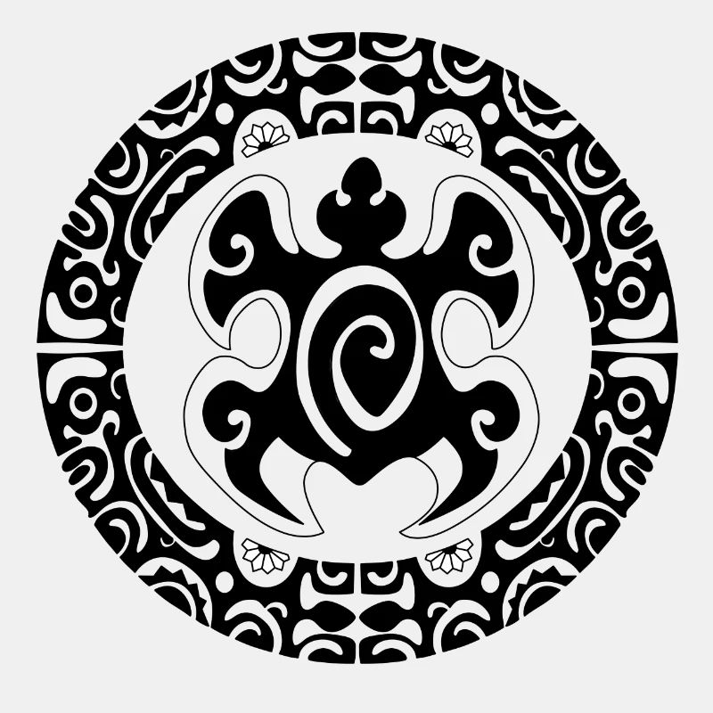 Maori Circle Turtle10 Black