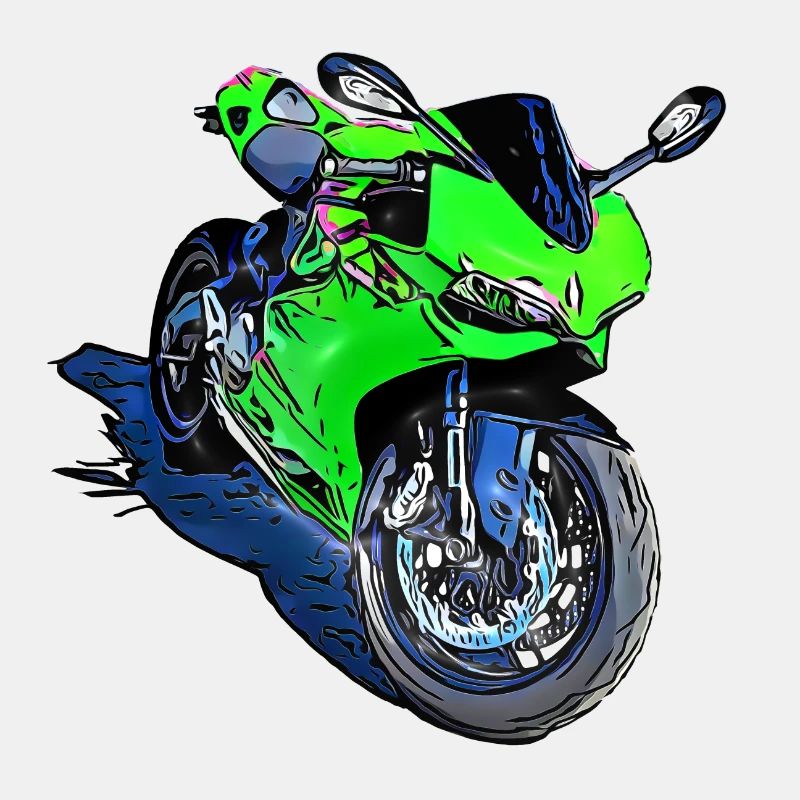 Sportmotorrad grün