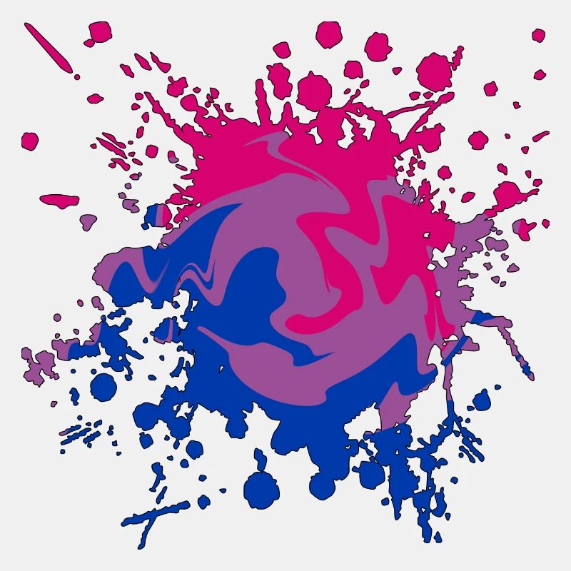 LGBTQ+ bi splatter design
