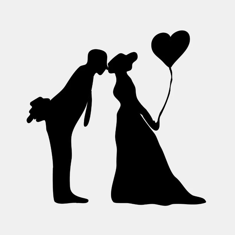 Brautpaar mit Herz Luftballon