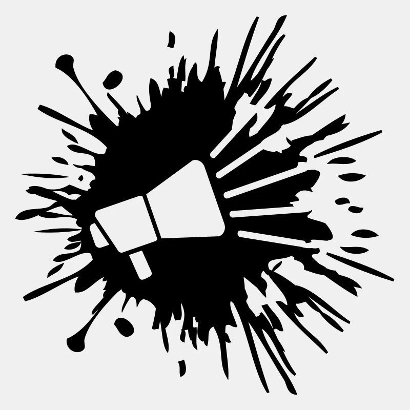 Tropfen Farbklecks Megafon Symbol