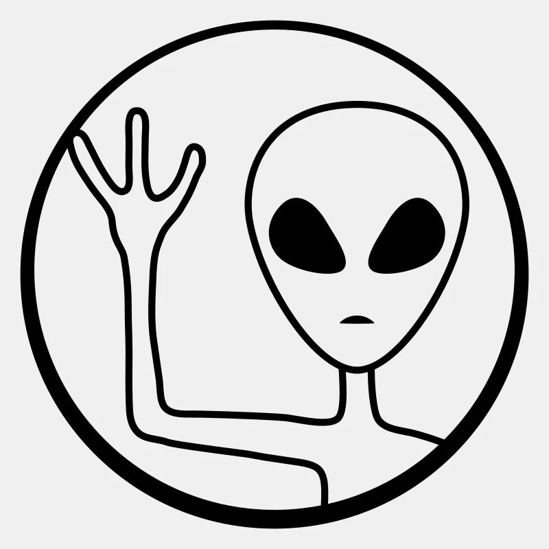 Kreis Alien winkt freundlich