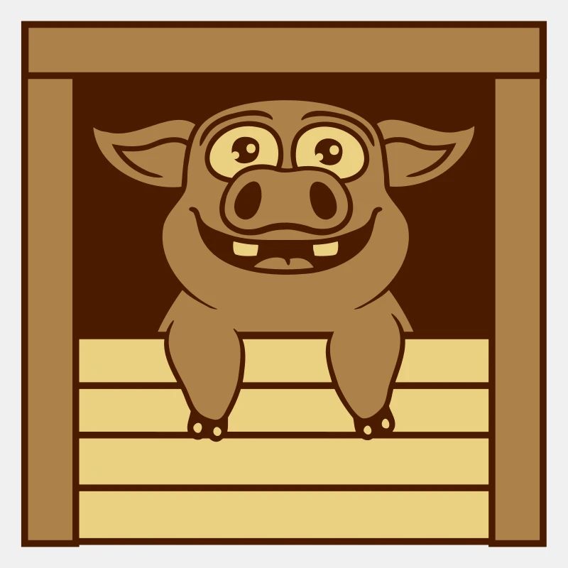 Comic witziges Stall Schwein
