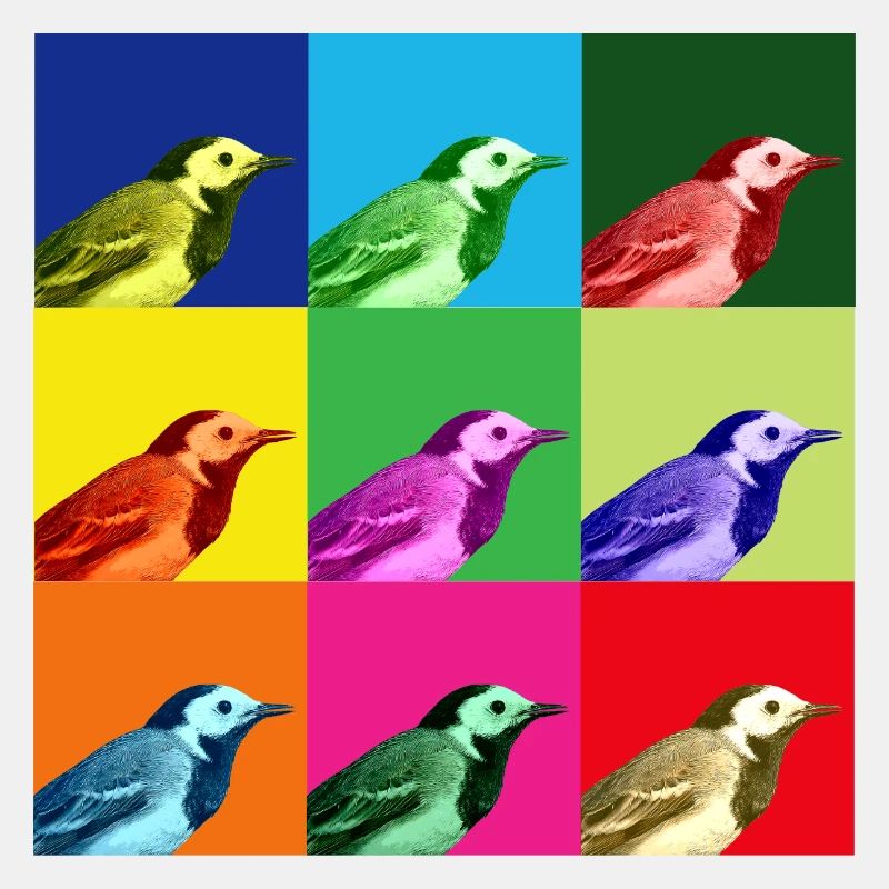Bachstelze Profil Popart Kunst