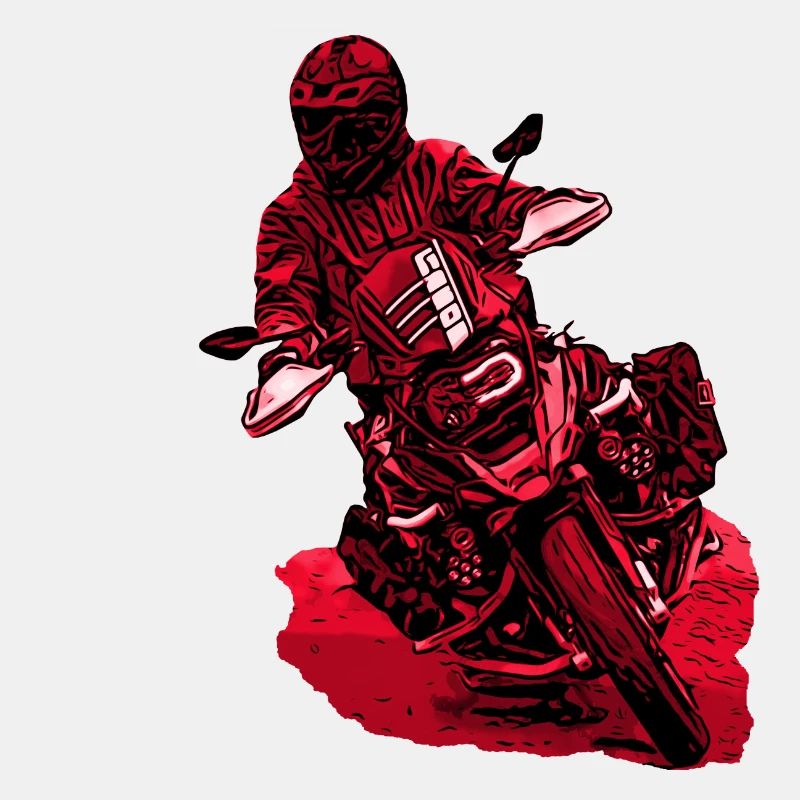 GS Fahrer Schräglage rot