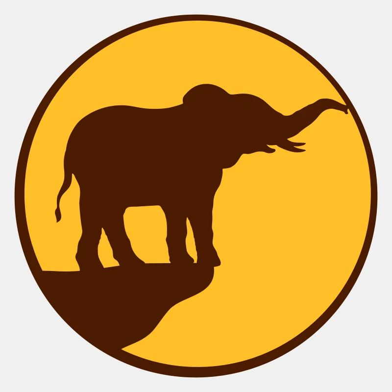Mond Elefant Klippe Silhouette