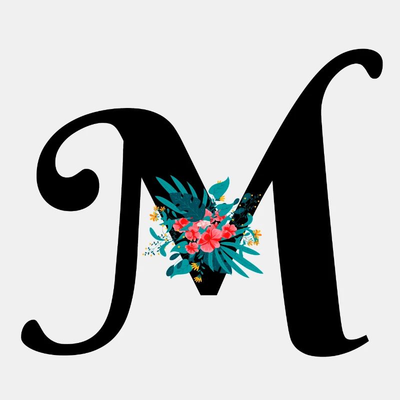 lettre M fleuris