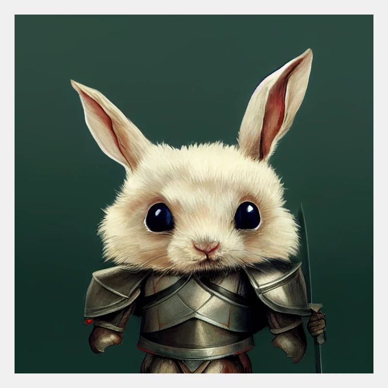 Mignon petit lapin en chevalier