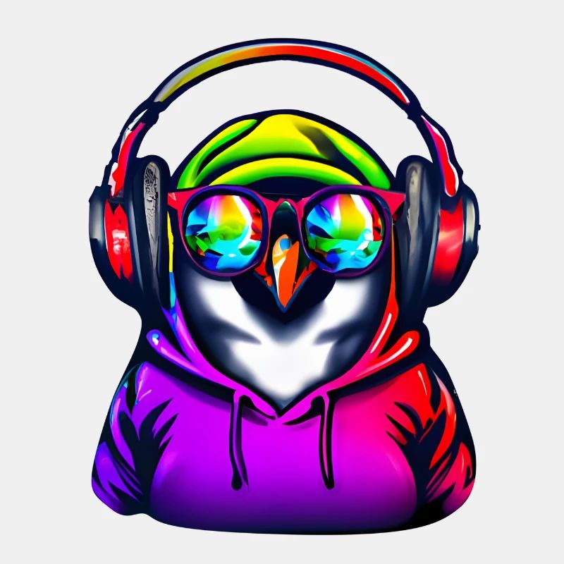 Pingouin avec pull et lunettes de soleil