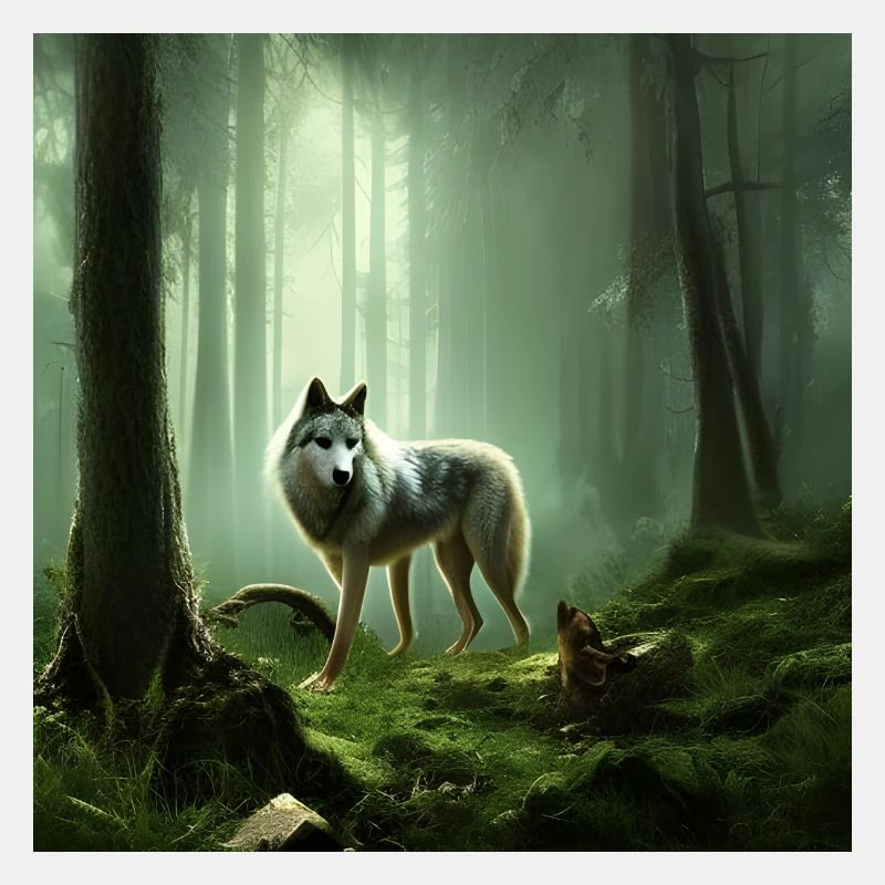 Wolf im grünen Wald