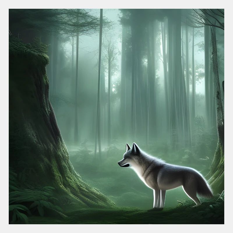 Weißer Wolf im Wald