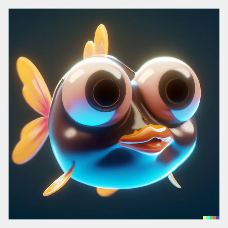 3D mignon poisson tropical art numérique