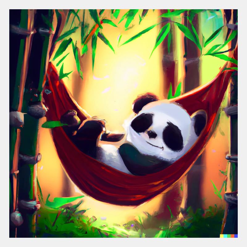 Mignon panda ours dans un hamac