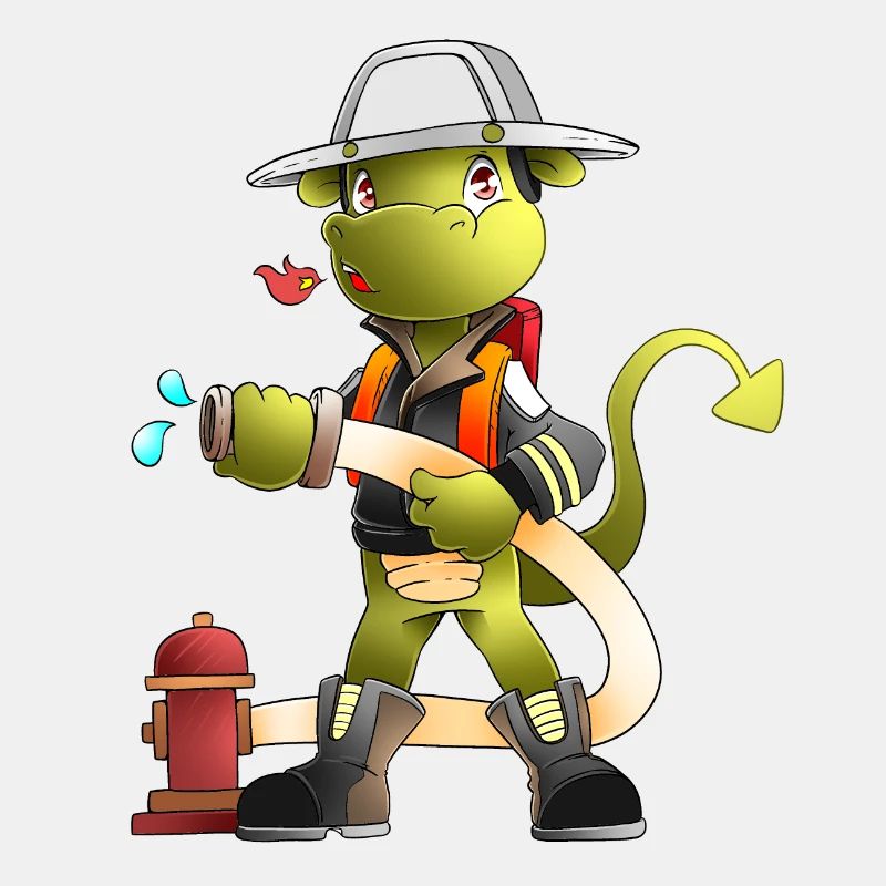 Feuerwehr Drache am Löschen