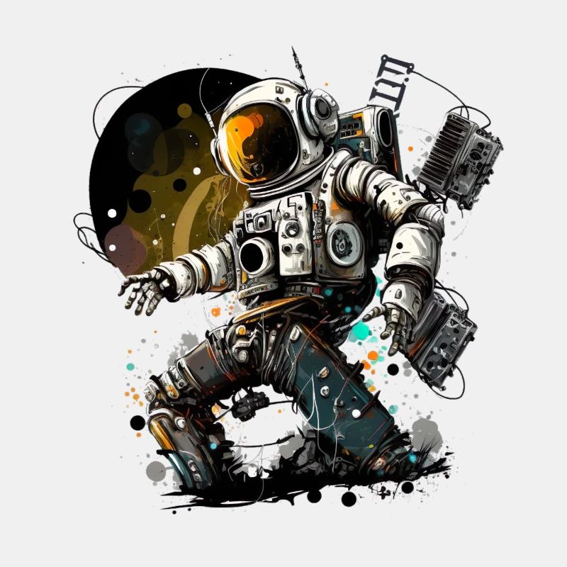 Astronaute génial dans l’espace spatial moderne