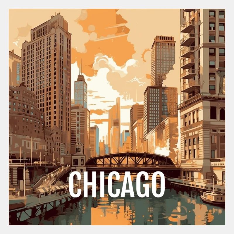 Chicago bei Sonnenuntergang
