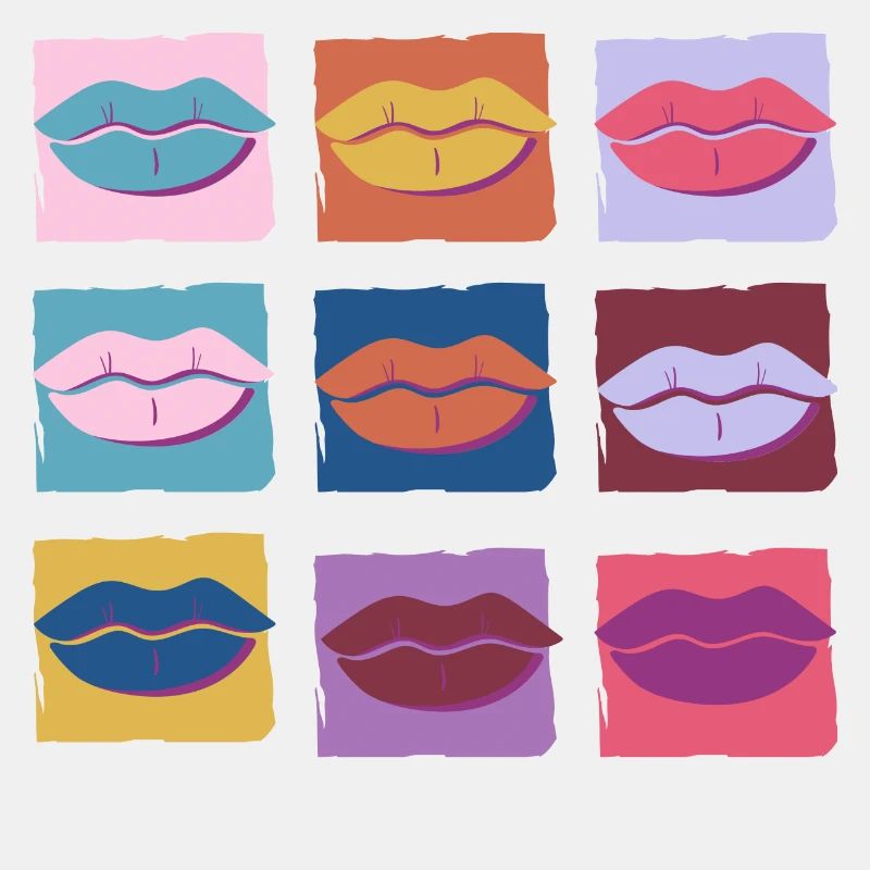 Retro mehrfarbige Lippe