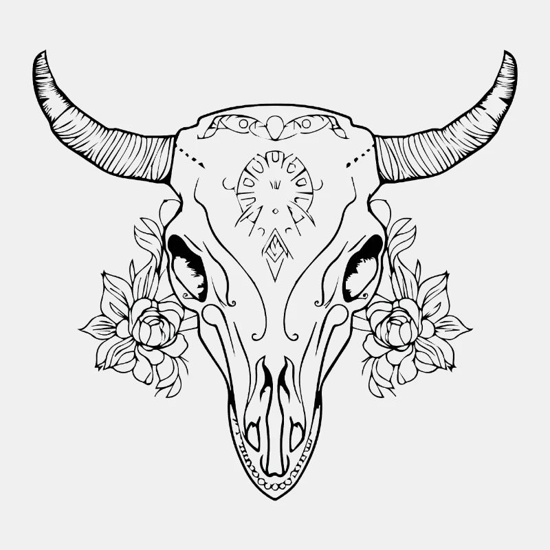 Kuh Schädel Boho