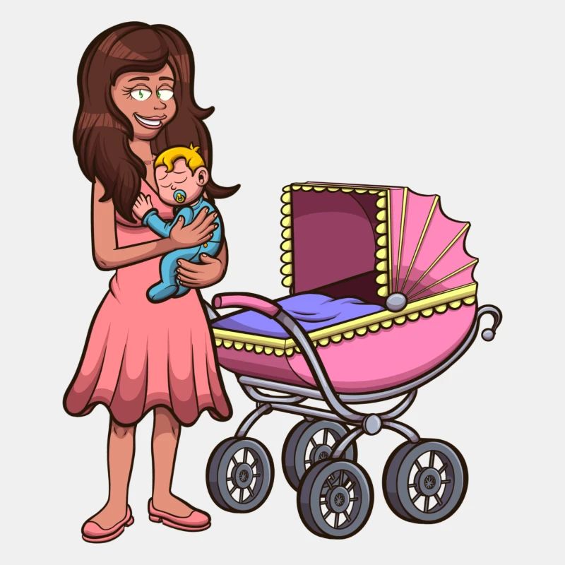 Karikaturmutter mit Baby