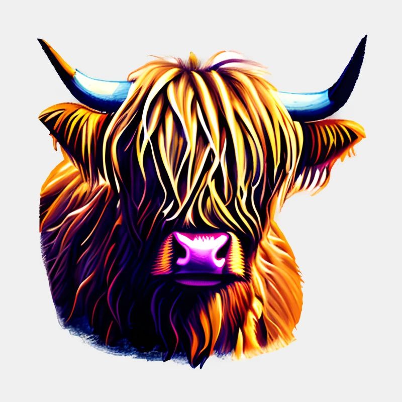 Highland Cattle Rind Illustration