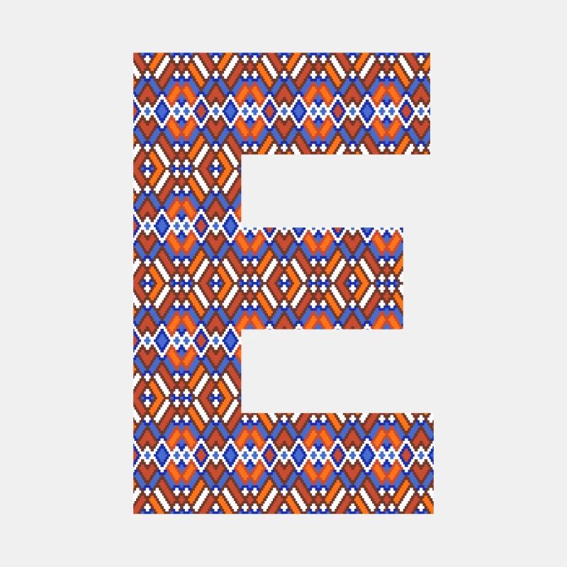 Monogramm Buchstabe E - geometrisches Muster