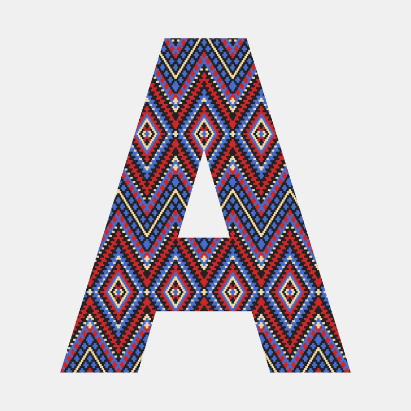 Monogramm Buchstabe A - boho buntes Design