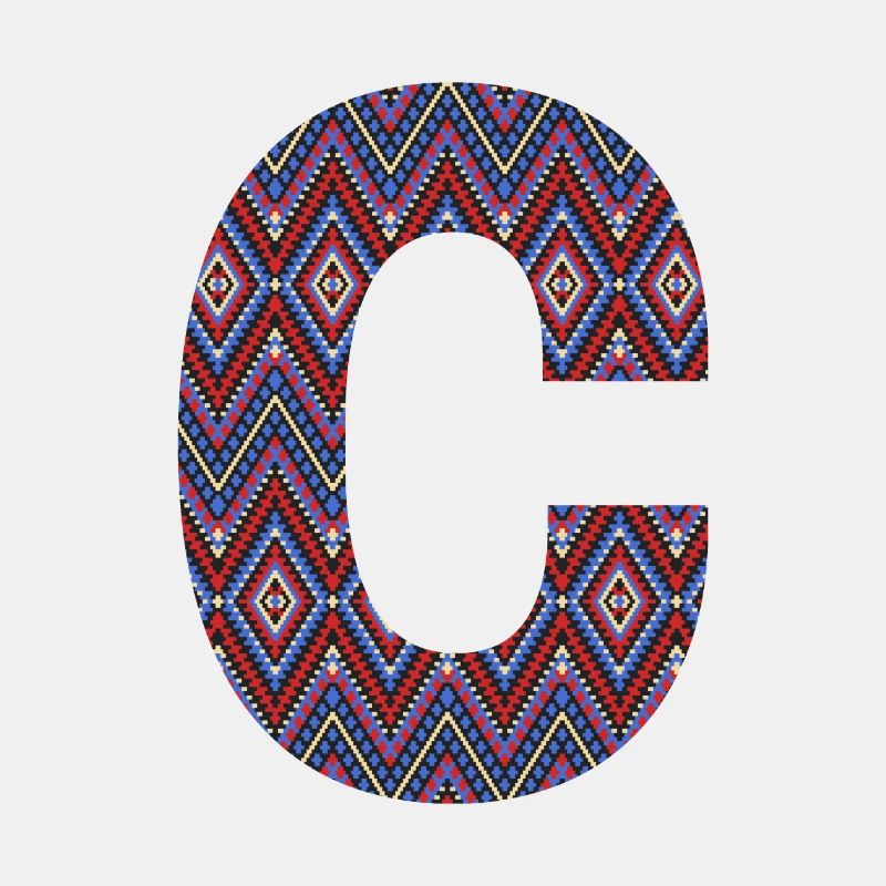 Monogramm Buchstabe C - geometrisches Muster