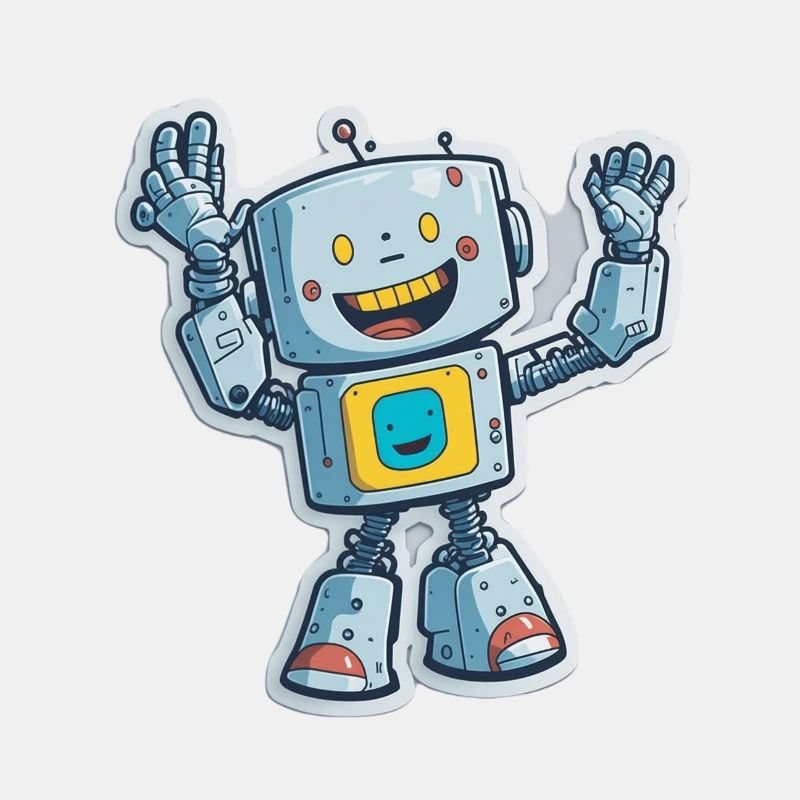Robot Roboter Comic Cartoon Style
