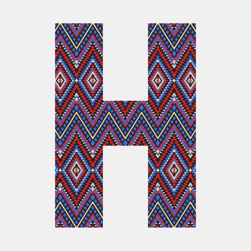 Monogramm Buchstabe H - geometrisches Muster