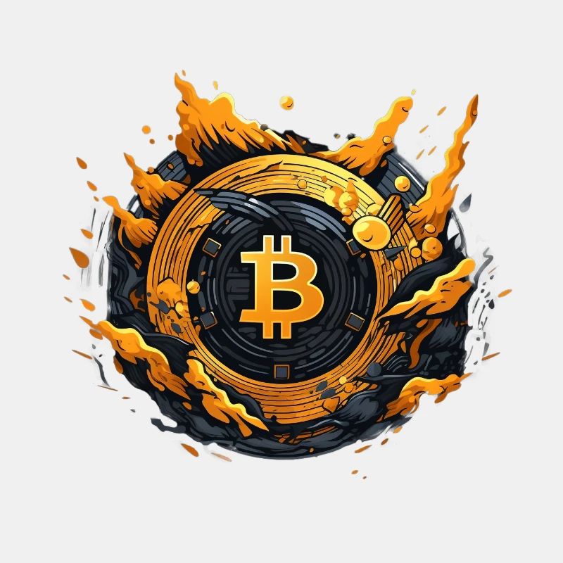 Bitcoin logo anime sytle