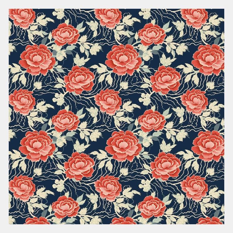 Roses Seamless Pattern Beautiful Elegant Aesthetic