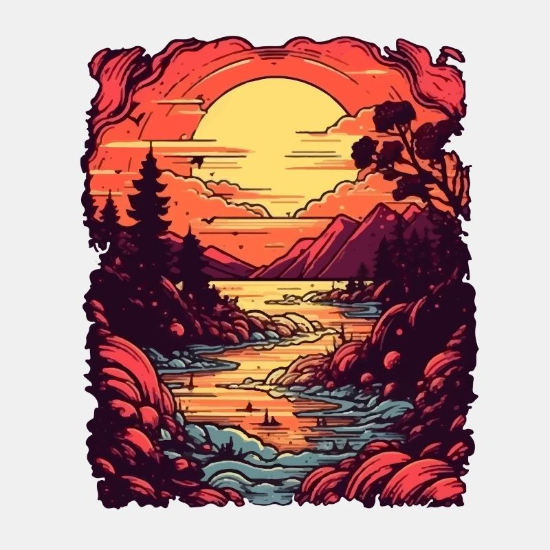 Coucher de soleil sur le lac