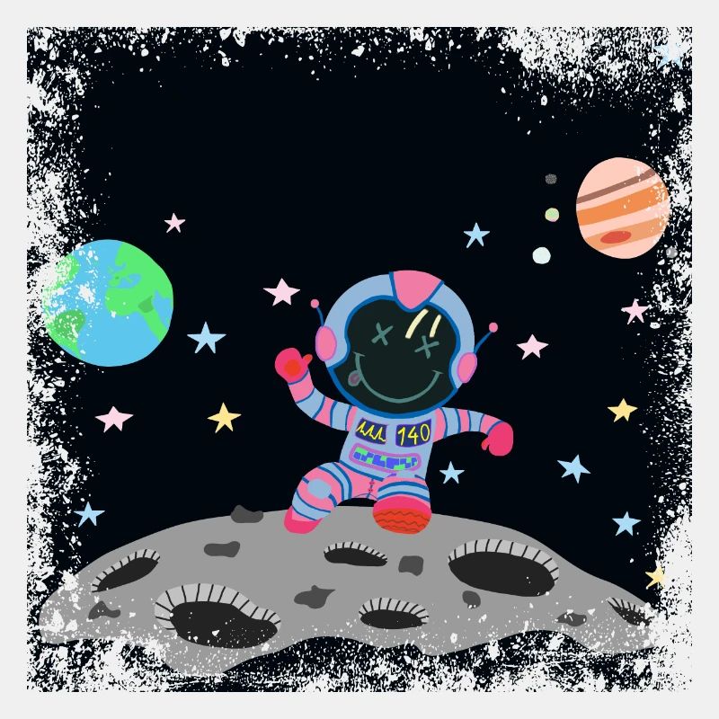 Blau Pink Grunge Astronaut