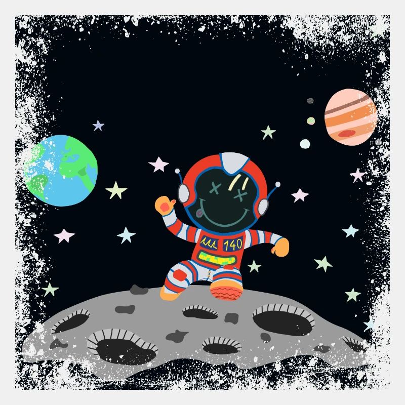 Astronaut rot weiß grunge