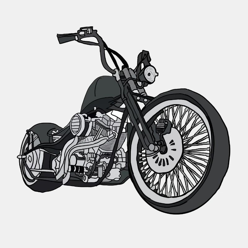 Schwarzer Chopper Grafik