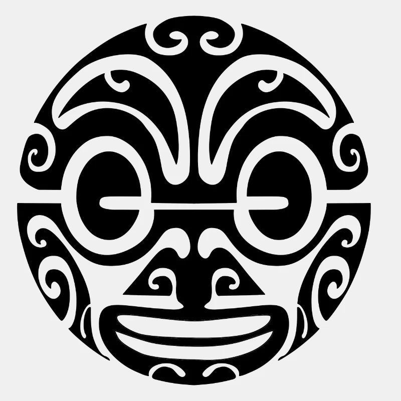 Maori Gesicht13 schwarz