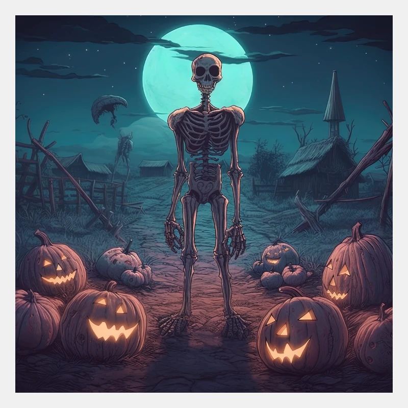 Einsames Skelett an Halloween