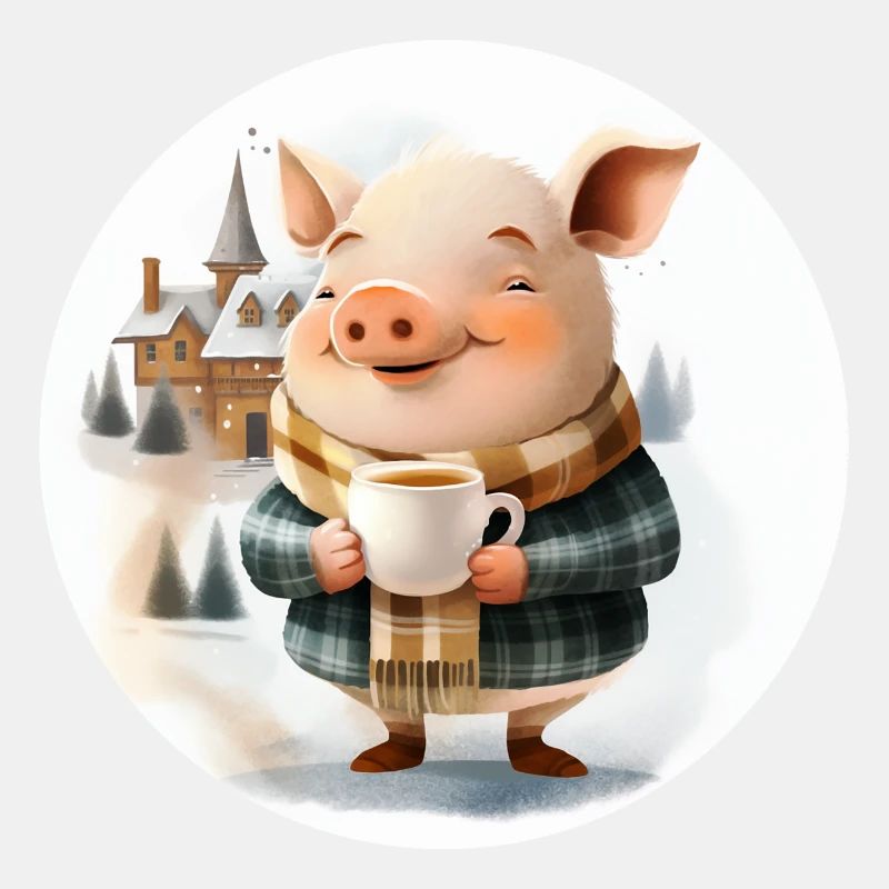 Piggy drinks punch